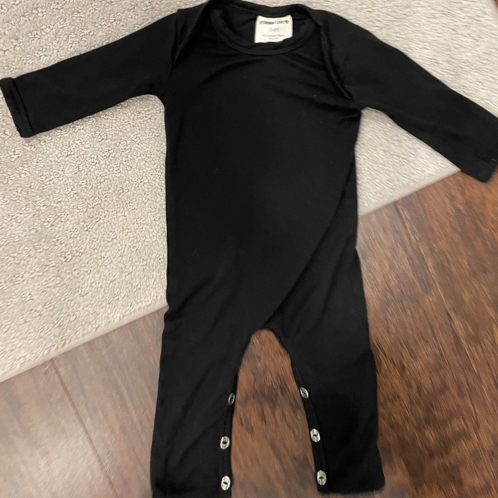 spearmintLOVE black snap romper